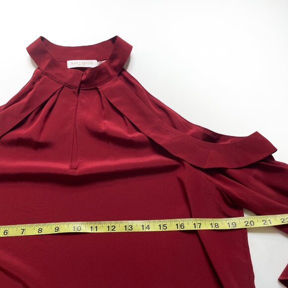 Ramy Brook Martie Cold Shoulder Silk Top Brick Red Size Medium - Picture 6 of 7